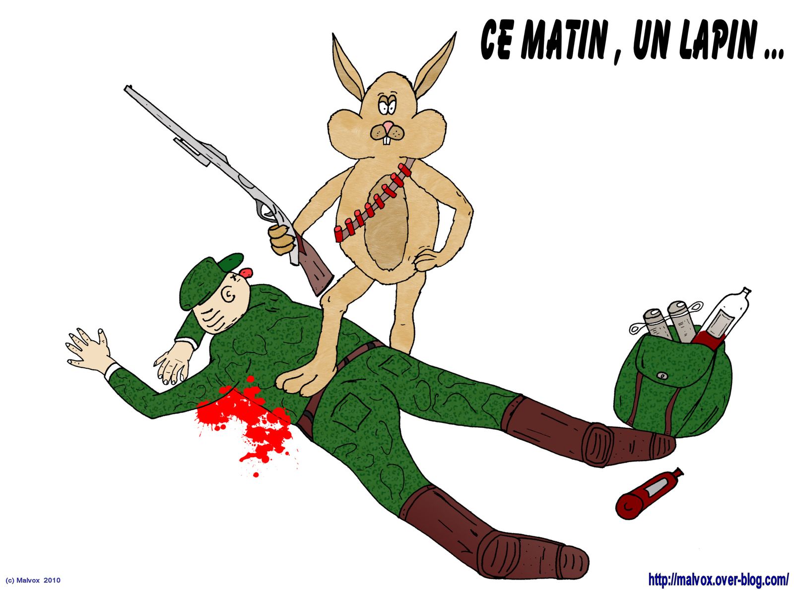 Bonjour aux amis des bêtes! Lapin-Chasseur